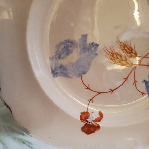 Royal Beige Ware 6.5" Legion Blue Poppy Flower Bread Plate Set (2) - Picture 5 of 9